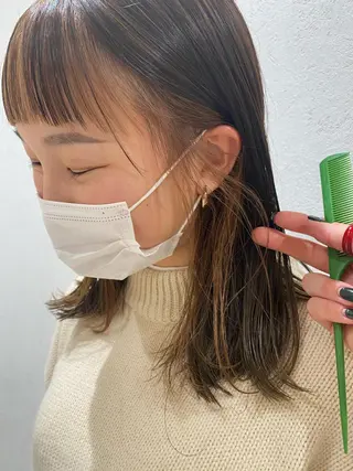 ミディアム カラー ヘアアレンジ パーマ指名No1 /namiのヘアスタイル