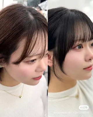 ミディアム カラー 顔まわりの神様✨ 透明感カラー藤嶋秀幸のヘアスタイル