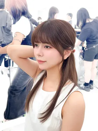 ミディアム カラー ヘアアレンジ 顔周り&ミディアム 特化/池袋/kokiのヘアスタイル