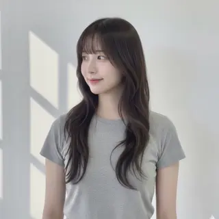 セミロング カラー KIZU 髪質改善 オカルト怪談のヘアスタイル