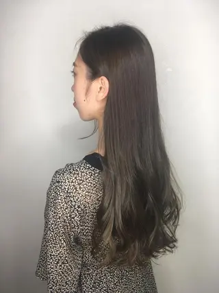 ロング カラー パーマ 福島 純子のヘアスタイル