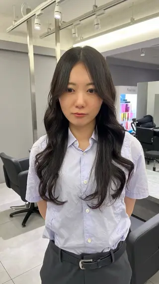 ロング カットモデル募集 村上海成のヘアスタイル