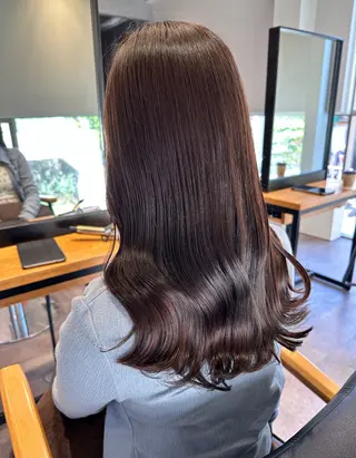 セミロング カラー 韓国風/オシャレ /縮毛矯正/滝口琴未のヘアスタイル