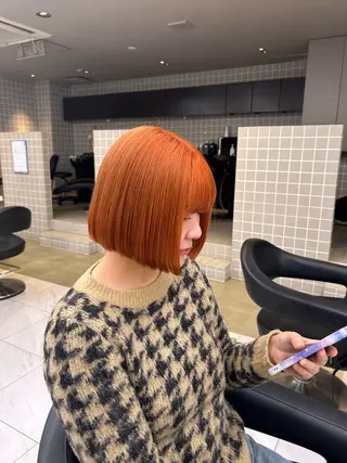 ショート カラー ヘアアレンジ 💎韓国/ レイヤー カット/ 暖色🫧のヘアスタイル