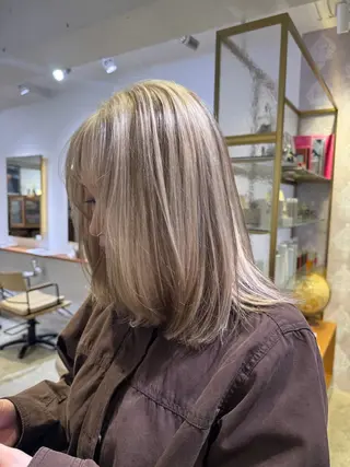 ミディアム カラー ナガミネアリサ/ 学芸大学/海外ヘアのヘアスタイル