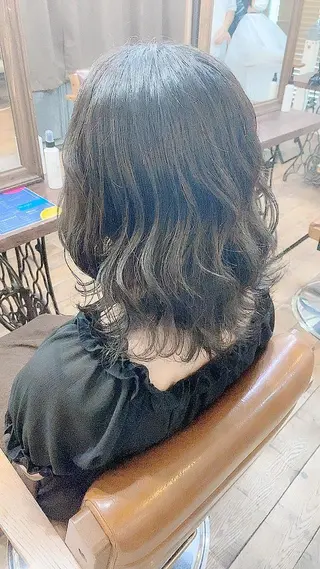 ミディアム カラー ヘアアレンジ 國分 伸也のヘアスタイル