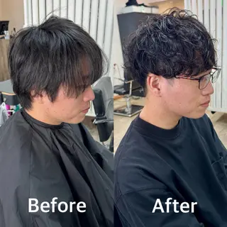 ミディアム パーマ メンズ 【池袋/スパイキー ショート】ⓝⓘⓜⓤのヘアスタイル