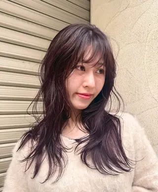 ロング 🧶透明感カラー/ Yuzu/ベージュのヘアスタイル