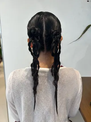 ロング ヘアアレンジ ハイトーン/エクステ /🎀YUINA🎀のヘアスタイル