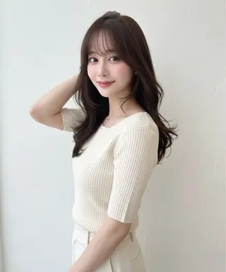 ロング カラー 赤み消し韓国ヘア レイヤー縮毛🤍渡邉のヘアスタイル