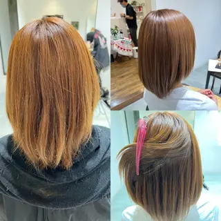 ミディアム Aile所属・酸性ストレート／カラ ー/山下高明のヘアスタイル