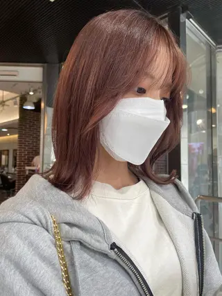 セミロング カラー 韓国ヘア🦋 MIYUのヘアスタイル
