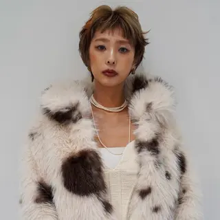 ショート カラー 飯田 優花/カットモデルのヘアスタイル