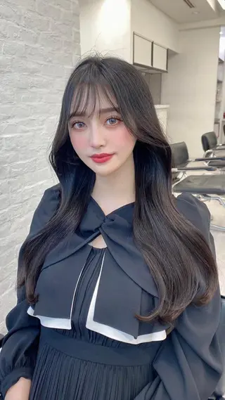 ロング カラー 韓国ヘア♡ 顔まわりカットayaのヘアスタイル