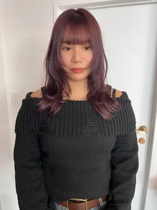 セミロング カラー レイヤーカット/韓国 ヘア/ honokaのヘアスタイル