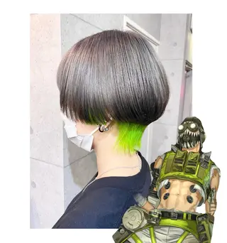 ショート カラー GARU-ガル-所属・TSUNO🦖 派手髪/オタク美容師のヘアスタイル