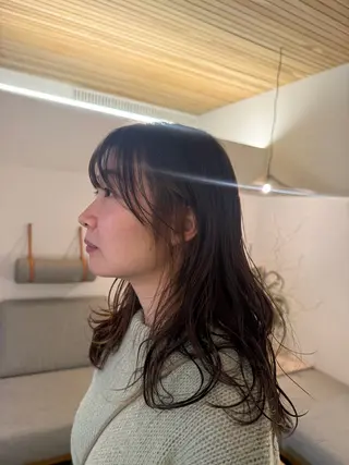 ミディアム カラー casi所属・メンズパーマ／ボブ 星本広海のヘアスタイル