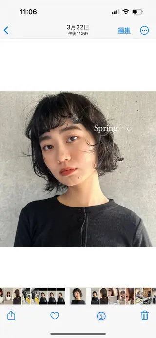 ショート パーマ ボブ/レイヤー/ニュ アンスパーマ/小夏のヘアスタイル