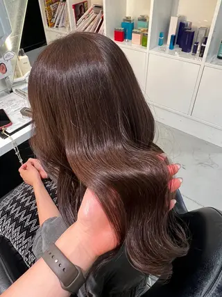 ロング 韓国風顔まわり/ベー ジュ/マツエク♡美咲のヘアスタイル