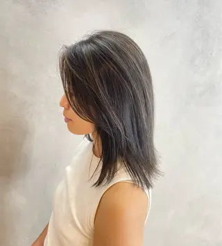 ミディアム ハイダメージ毛 縮毛矯正のヘアスタイル