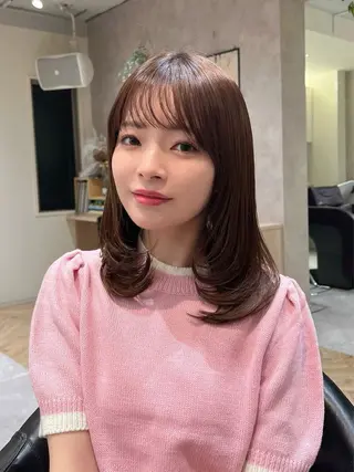 ミディアム カラー ヘアアレンジ 🩷🤍 NAMI🤍🩷のヘアスタイル