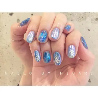 ショート カラー ネイル マツエク・マツパ illum hicariのネイルデザイン