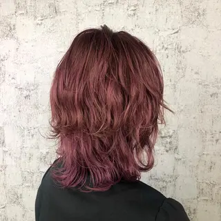 ミディアム カラー ベージュ/インナー カラー🤍Rieのヘアスタイル