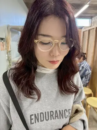 ミディアム カラー 《ボブ・パーマ》 くりーわ🌰ゆいなのヘアスタイル