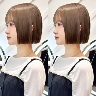 ショート カラー 莉乃/縮毛矯正/髪質 改善/艶カラーのヘアスタイル