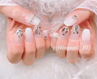 ネイル 23時まで❤︎韓国、 ワンホンネイルのネイルデザイン