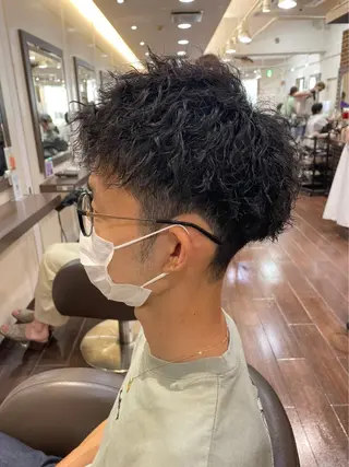 ショート カラー パーマ メンズ レディースカット いからしゆうたのヘアスタイル