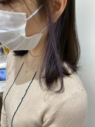 セミロング カラー 髪質改善/白髪ぼかし レイヤー 🌱千咲季のヘアスタイル