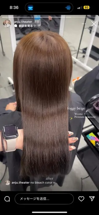 カラー 透ける透明感カラー 🤍anju🎀のヘアスタイル