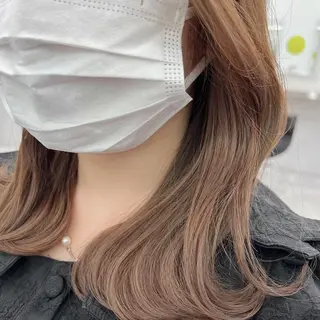 ミディアム 透明感♡グレージュ ♡ミルクティー♡のヘアスタイル