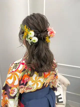 セミロング 似合わせ艶髪カラー ❤️ハダユミのヘアスタイル