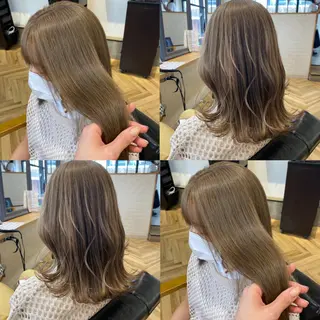 セミロング カラー 艶カラー/韓国顔周り 🎀mamiのヘアスタイル