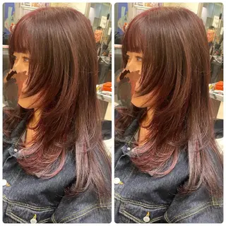 セミロング 🦋ハイトーン🦋 石山 希理🦋のヘアスタイル