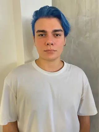 ショート カラー メンズ 森貴裕/ベージュ/ パーマ/オリーブのヘアスタイル