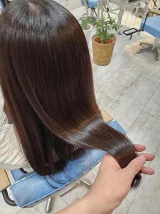 セミロング カラー 顔周りレイヤーカット 髪質改善代表西村功平のヘアスタイル