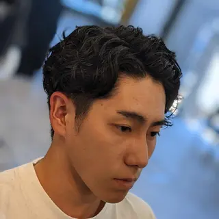 ミディアム メンズ パーマ FRANK'SBARBER所属・💈山本 卓士💈のヘアスタイル