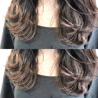 セミロング カラー シールエクステ⭐️ オオミタクヤのヘアスタイル