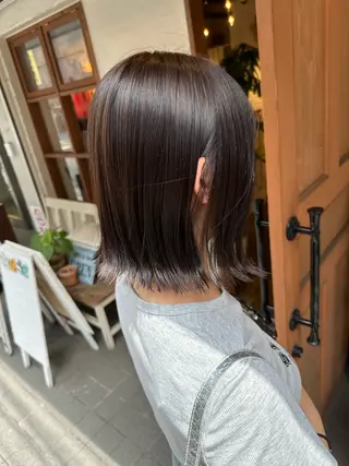 ミディアム カラー 透明感カラー/ボブ /佐藤伶のヘアスタイル