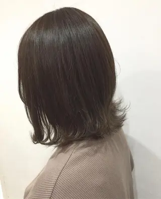 ミディアム カラー 脱白髪染め美容師 竹内涼乃のヘアスタイル