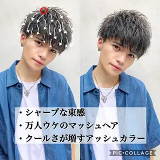 ショート カラー パーマ メンズ Loy所属・メンズヘア特化 パーマ 縮毛矯正🔷のヘアスタイル
