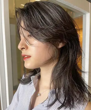 ロング カラー パーマ ヘアアレンジ レイヤー/韓国/透明 感/Shionのヘアスタイル