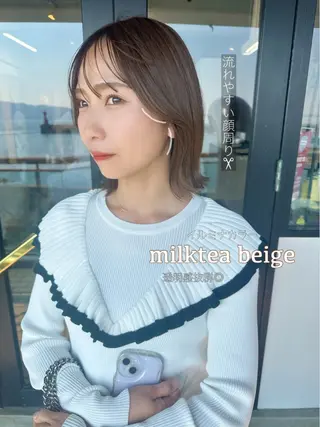 ミディアム 藤本 静香のヘアスタイル