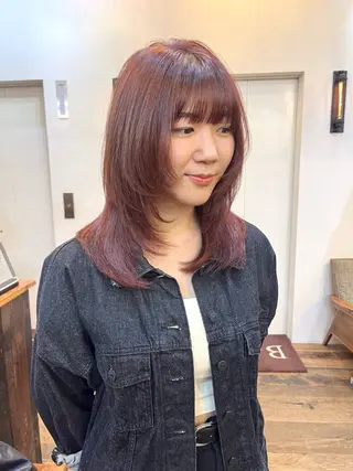 セミロング Belle 並木通り店所属・rena/ パーマ/カラーのヘアスタイル