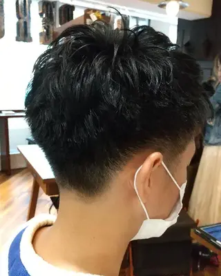 ショート パーマ メンズ ✂デザインカット🐟 高評価✂戸崎俊成✂のヘアスタイル