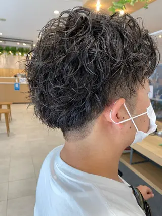 ショート パーマ メンズ 💈メンズ特化 美容師サキ💈のヘアスタイル