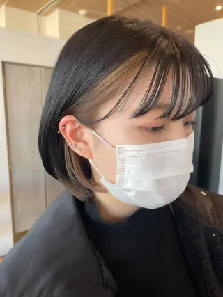 ショート カラー ヘアアレンジ ミニボブ/ブリーチ 🌈MISATOのヘアスタイル